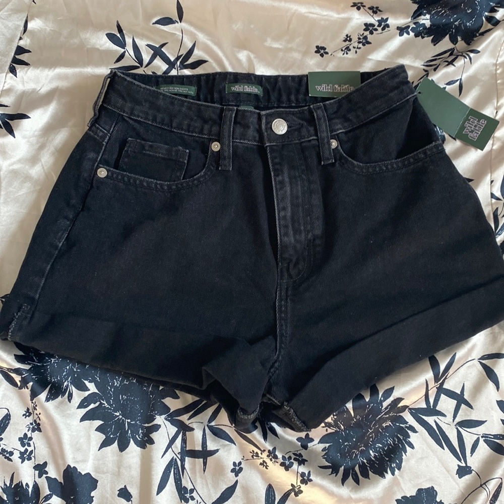 Black jean shorts